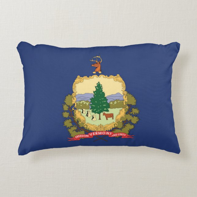 State Flag of Vermont, USA Decorative Cushion (Front)