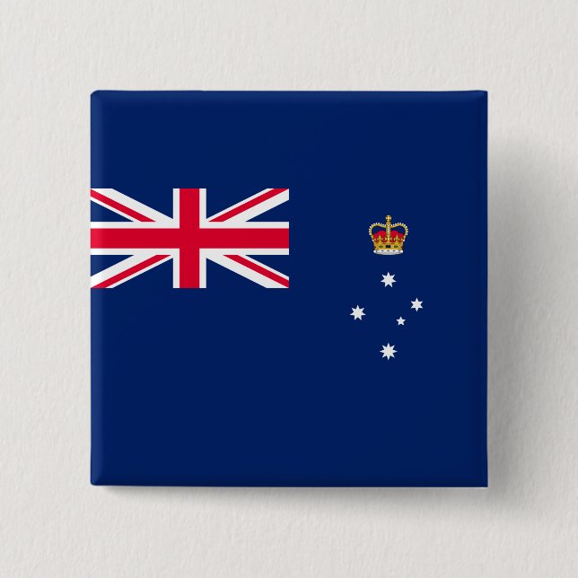 State Flag of Victoria (Australia) 15 Cm Square Badge (Front)