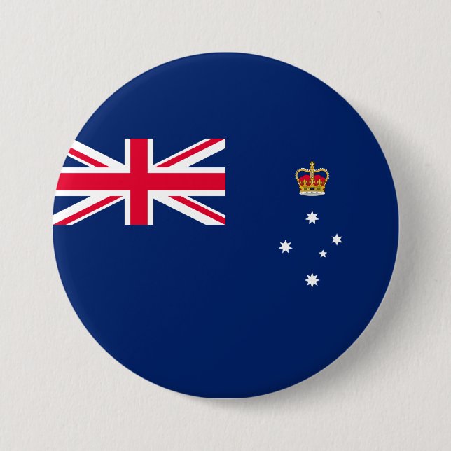 State Flag of Victoria (Australia) 7.5 Cm Round Badge (Front)