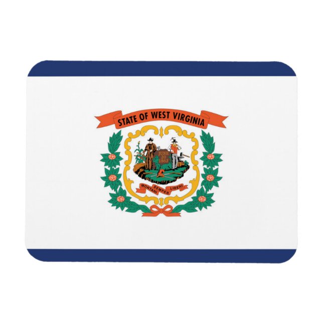 State Flag of West Virginia, USA Magnet (Horizontal)