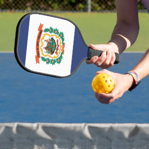 State Flag of West Virginia, USA Pickleball Paddle