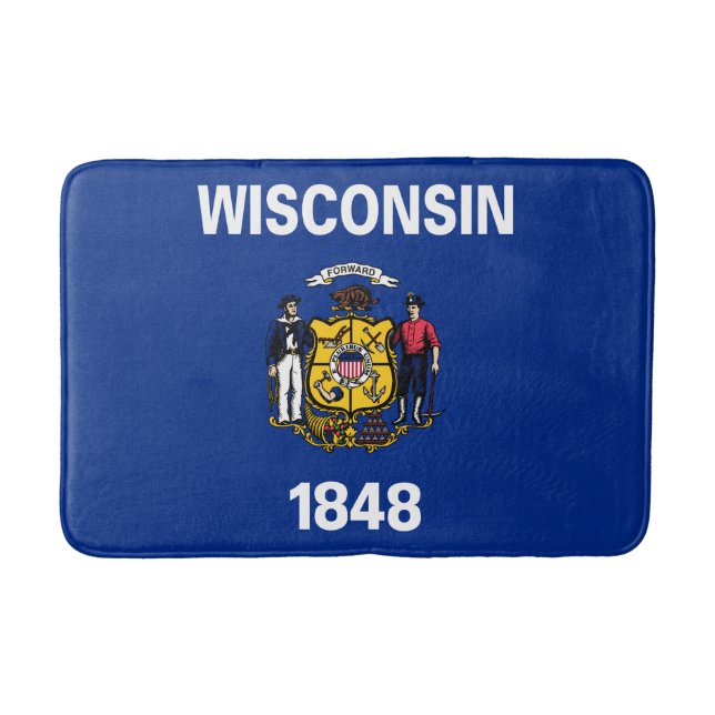 State Flag of Wisconsin Bath Mat (Front)
