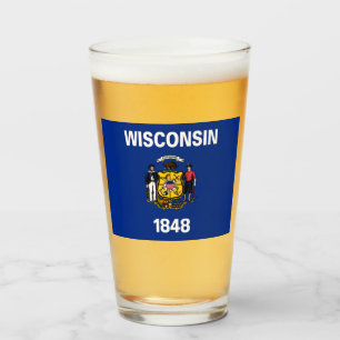 State Flag of Wisconsin Glass