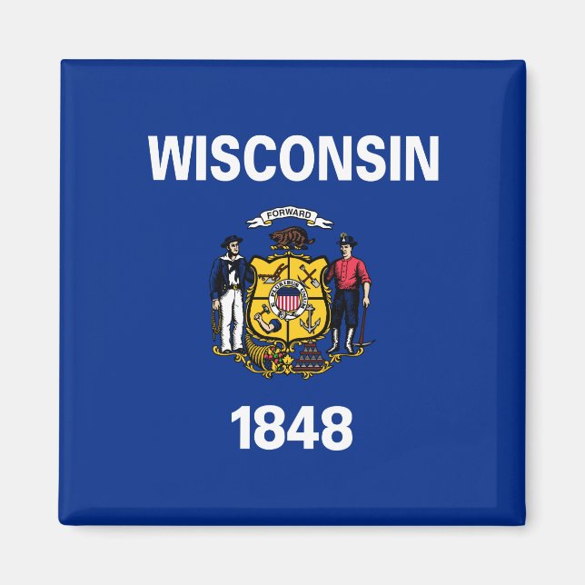 State Flag of Wisconsin Magnet (Front)