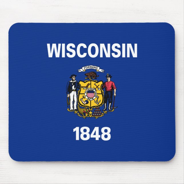 State Flag of Wisconsin Mouse Mat (Front)