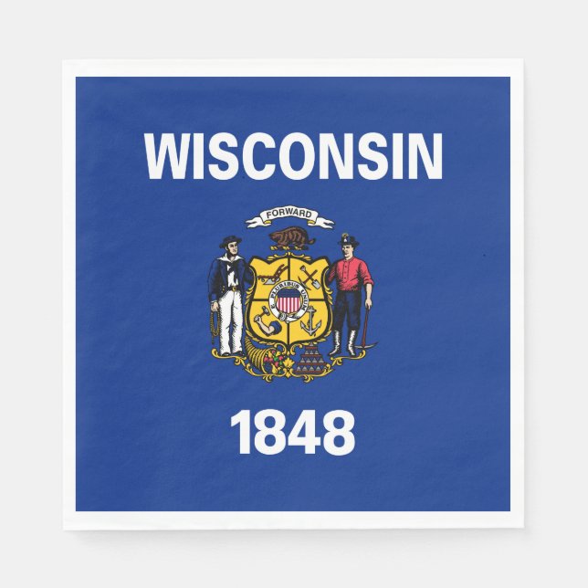 State Flag of Wisconsin Napkin (Front)