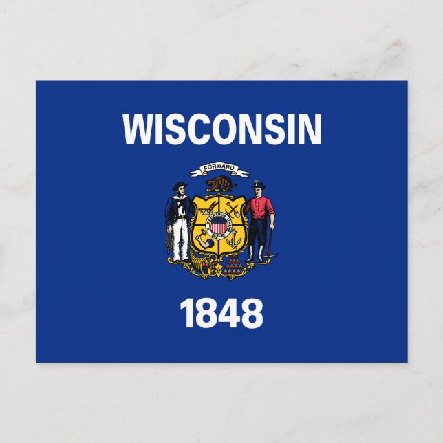 State Flag of Wisconsin Postcard (Front)