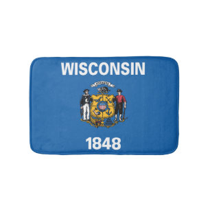 State Flag of Wisconsin, USA Bath Mat