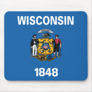State Flag of Wisconsin, USA Mouse Mat