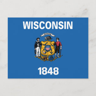 State Flag of Wisconsin, USA Postcard