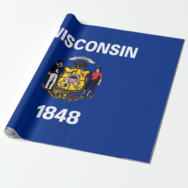 State Flag of Wisconsin Wrapping Paper (Unrolled)
