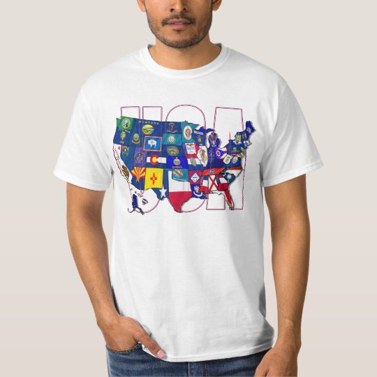 State flag USA United States flag Map T-Shirt