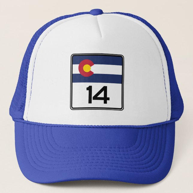 State Highway 14, Colorado, USA Trucker Hat (Front)