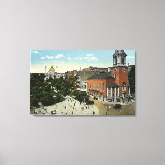 State House and Park Street View from the Mall Canvas Print