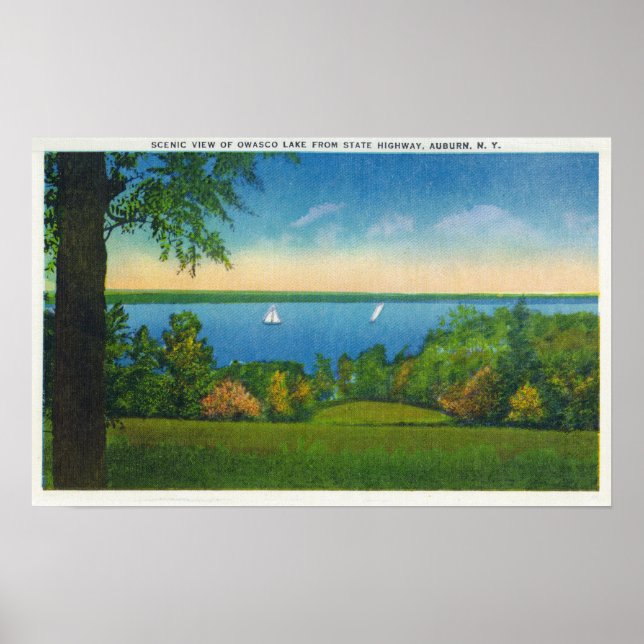 State Hwy Scenic View of Owasco Lake Poster (Front)