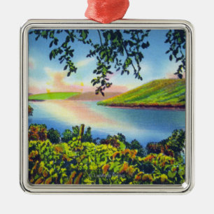 State Hwy View of Bluff Point Metal Tree Decoration