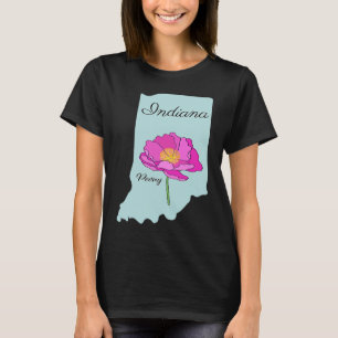 State Indiana Flower Peony T-Shirt
