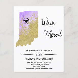 *~* STATE INDIANA New Home Address Moving Announcement Postcard
