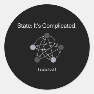 State Its Complicated Programmer Humor Classic Round Sticker