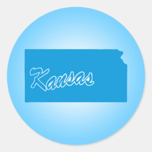 State Kansas Classic Round Sticker