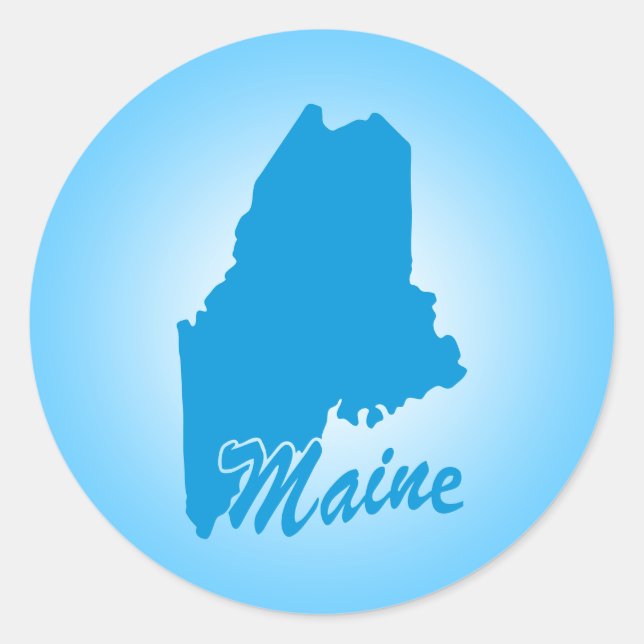 State Maine Classic Round Sticker (Front)