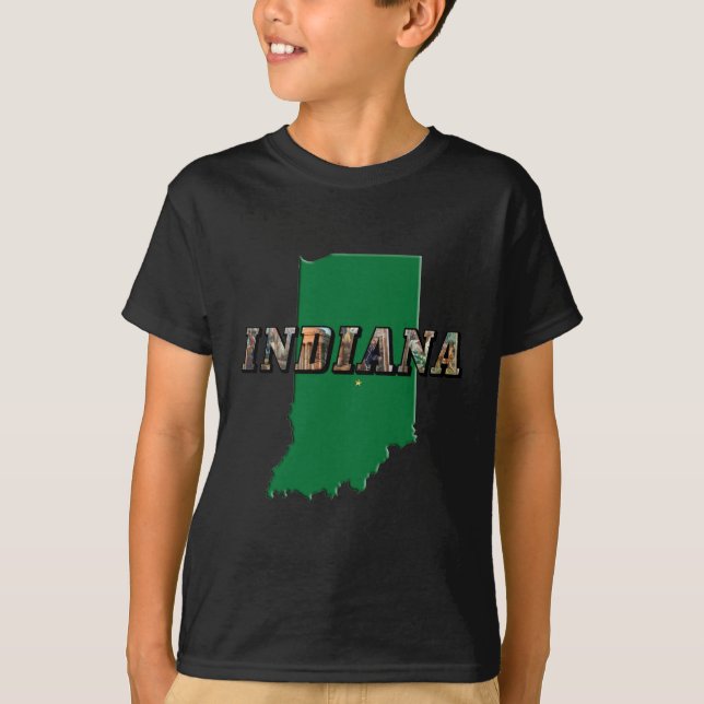 State Map and Picture Text T-Shirt (Front)