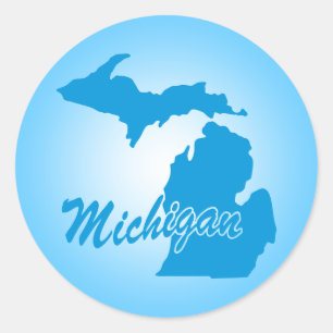 State Michigan Classic Round Sticker