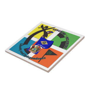 STATE MOTTO DELAWARE GEOCACHER TILE