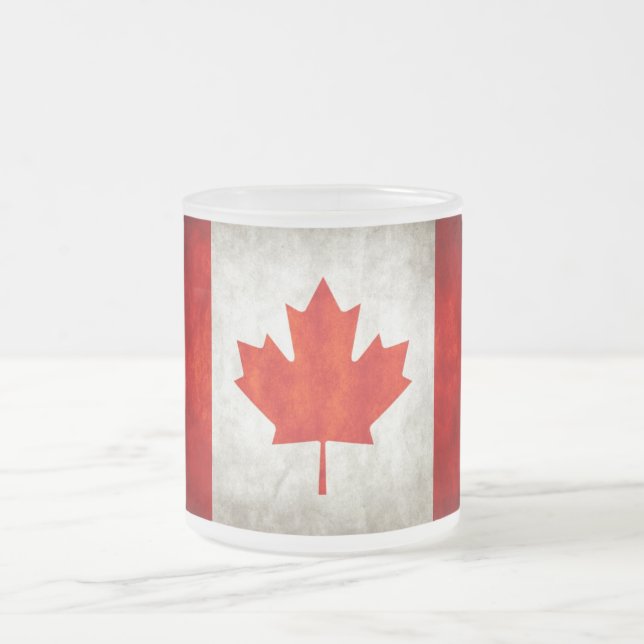 State Mug/Canada Frosted Glass Coffee Mug (Center)