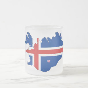 State Mug/Iceland Europe-Hometown Frosted Glass Coffee Mug