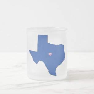 State Mug/Texas-Home is where the Heart is Frosted Glass Coffee Mug