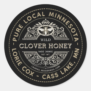 State Name Heraldic Bee Honey Label