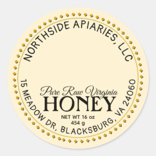 State Name Raw Honey Vintage Sunflower Yellow Classic Round Sticker