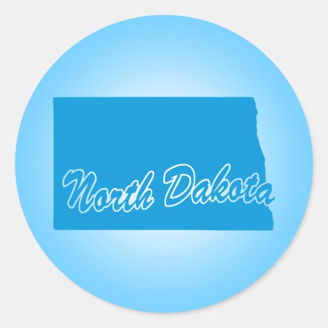 State North Dakota Classic Round Sticker (Front)