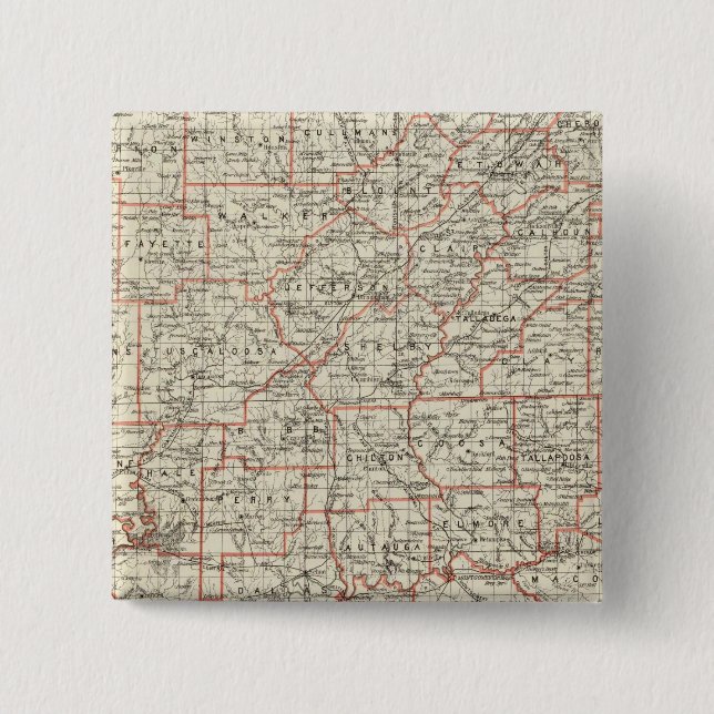 State of Alabama 15 Cm Square Badge (Front)