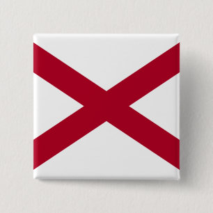 State of Alabama Flag 15 Cm Square Badge
