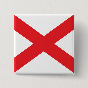 State of Alabama flag 15 Cm Square Badge
