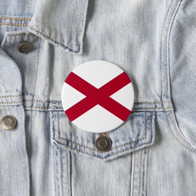 State of Alabama Flag 7.5 Cm Round Badge (In Situ)