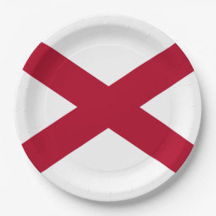 State of Alabama Flag Paper Plate