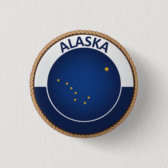 State of Alaska Flag Seal Button (Front)