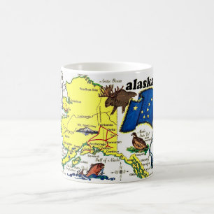 State of Alaska Map Postcard Mug