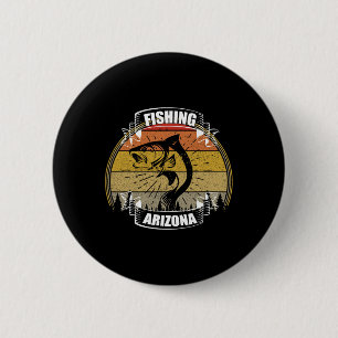 State Of Arizona Fisherman Sunset Fish Arizona Fis 6 Cm Round Badge