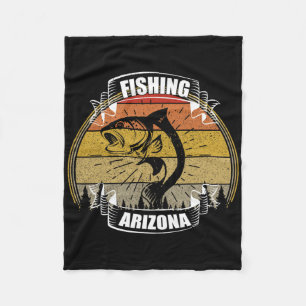 State Of Arizona Fisherman Sunset Fish Arizona Fis Fleece Blanket