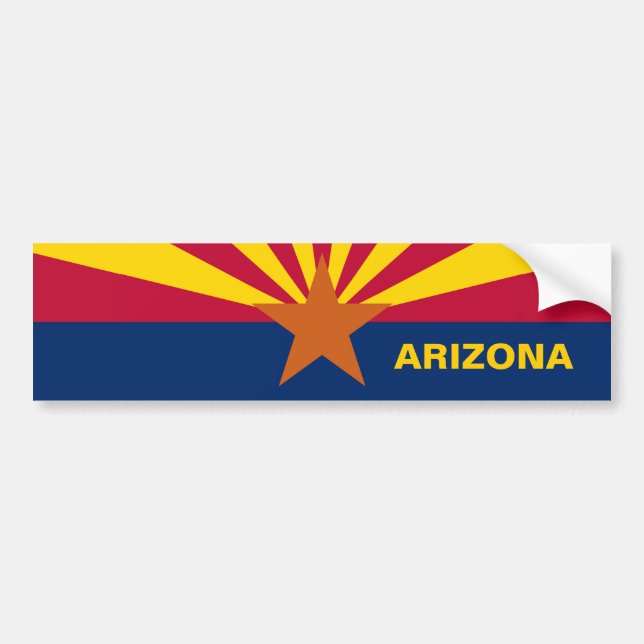  State of Arizona Flag Bumper Sticker (Front)