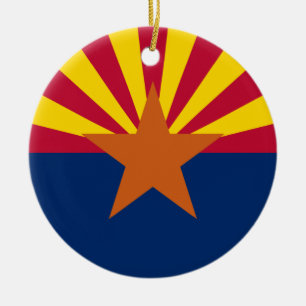 State of Arizona Flag Ceramic Tree Decoration