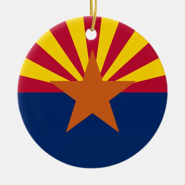  State of Arizona Flag Ceramic Tree Decoration (Front)