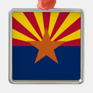 State of Arizona Flag Metal Tree Decoration
