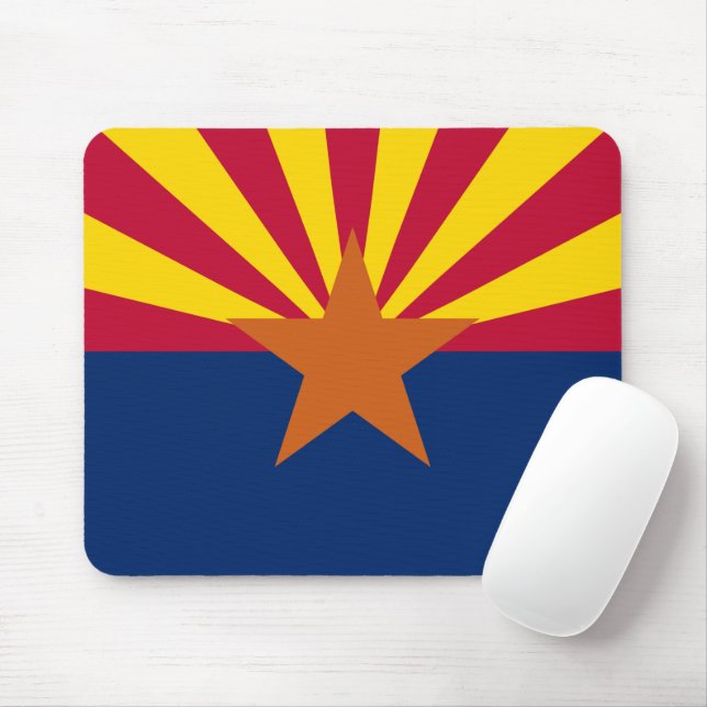  State of Arizona Flag Mouse Mat (With Mouse)