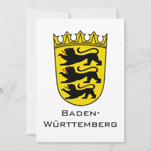State of Baden-Württemberg Grand Coat of Arms Art Invitation