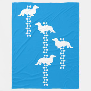 State Of Bavaria - Long-Haired Dachshund Fleece Blanket
